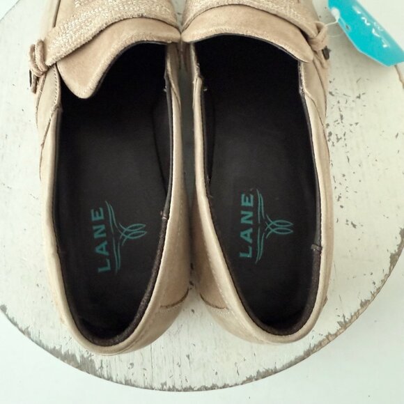 Lane Boots Womens Western Flats 10 MARTINGALE Latte Suede Cowgirl Loafer Slip On - Picture 5 of 13